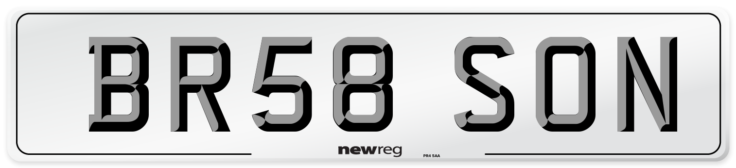 BR58 SON Number Plate from New Reg